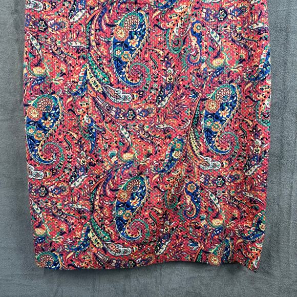 Talbots Dress Women 12 Pink Paisley Sleeveless Keyhole Back Bonaire Spring Party - Picture 3 of 13